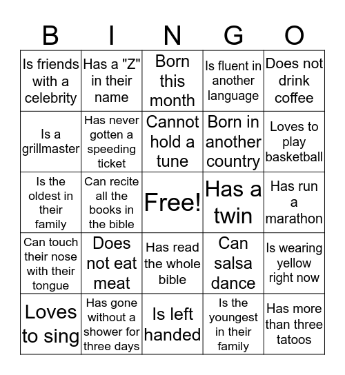 Char's Housewarming Bingo Card