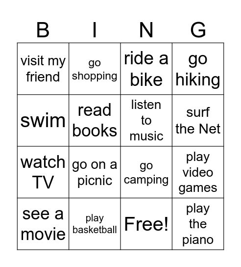 G6 L2 Bingo Card