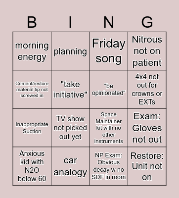 Ricardo Bingo Card