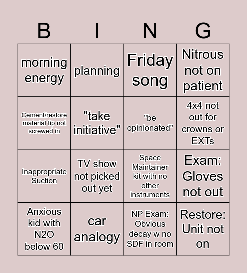 Ricardo Bingo Card