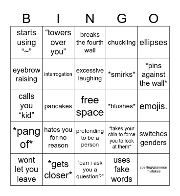 c.ai bingo Card