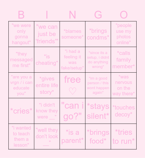 Catching Bingo Card