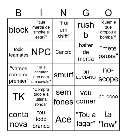 CS BINGO Card