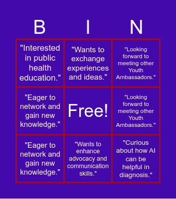 Summer School Expectations Bingo Card