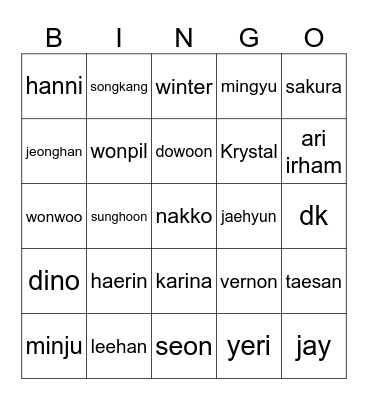 Haeyin Bingo Card