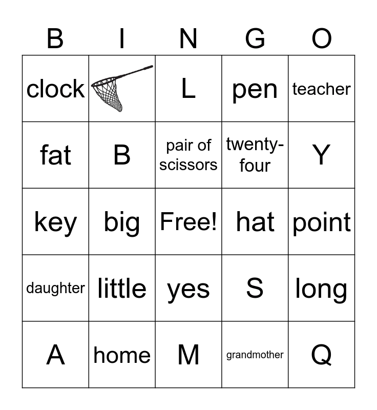 MS ESL Review Bingo Card