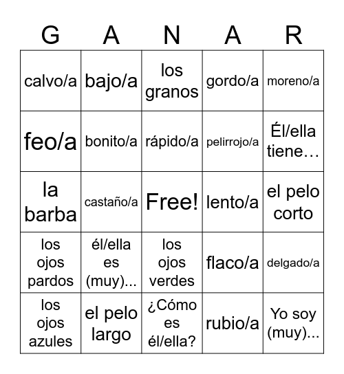 Las descripciones de las personas Bingo Card