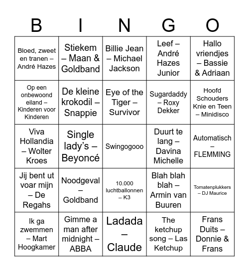 Swingogooo Bingo Card