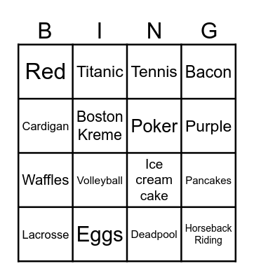 Advisory Bingo Card