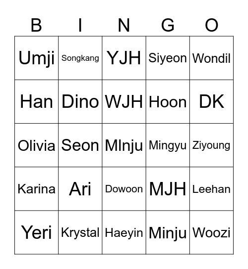 punya mlnju Bingo Card