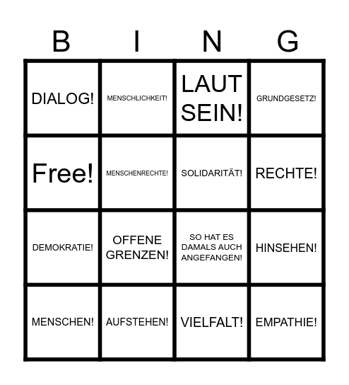 BRD Bingo Card