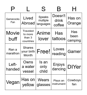Get to know Bingo Card