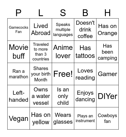 Get to know Bingo Card