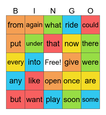 BUZZ WORD BINGO Card