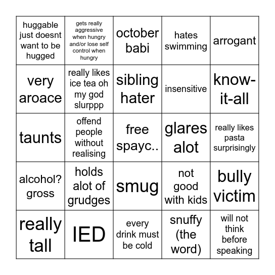 personal use i promsie Bingo Card