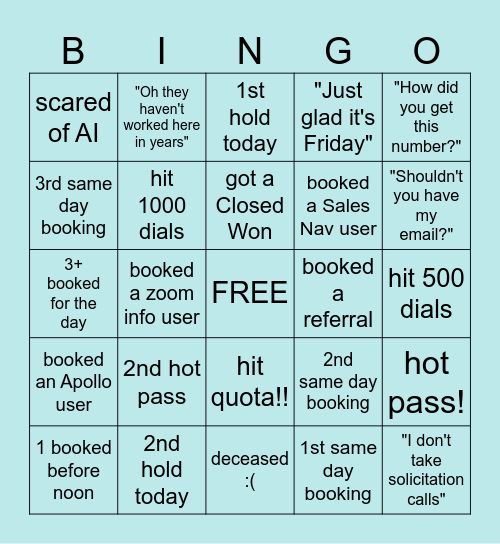 Can only mark one box at a time, no double hitting Bingo Card