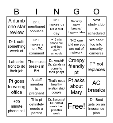 AOMS bingo Card