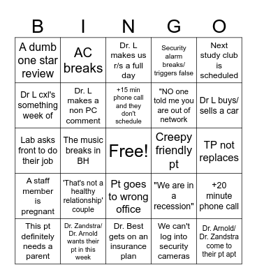 AOMS bingo Card