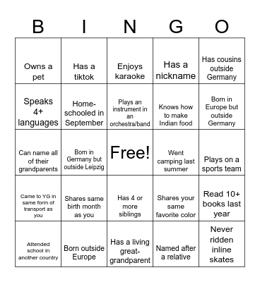 OQ 11 BINGO Card
