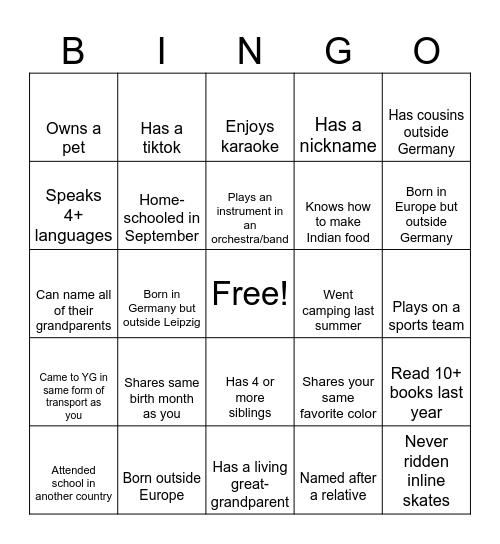 OQ 11 BINGO Card