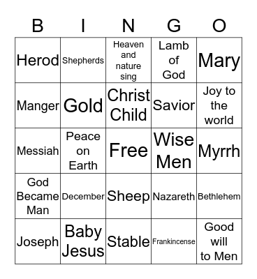 Christmas Bingo Card