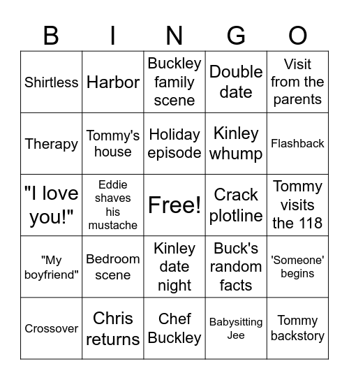 9-1-1 Season 8 Bingo Card