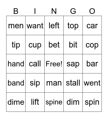 Bingo! Bingo Card