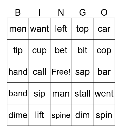 Bingo! Bingo Card