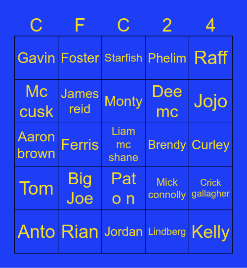 SEAMY'S BIG BINGIO 14 Bingo Card