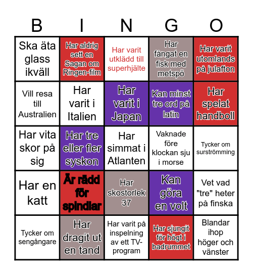 KAN DU HITTA NÅGON SOM..... Bingo Card