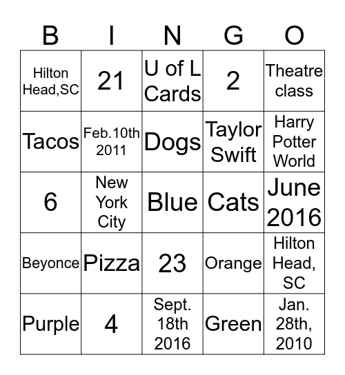 BRIDAL  Bingo Card