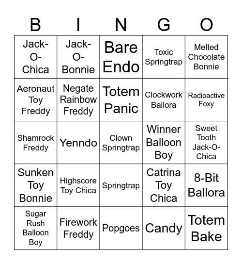 Randomizer Bingo Card