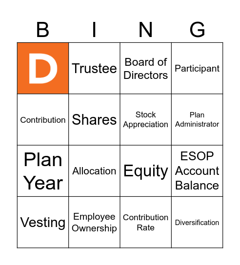 ESOP Bingo Card