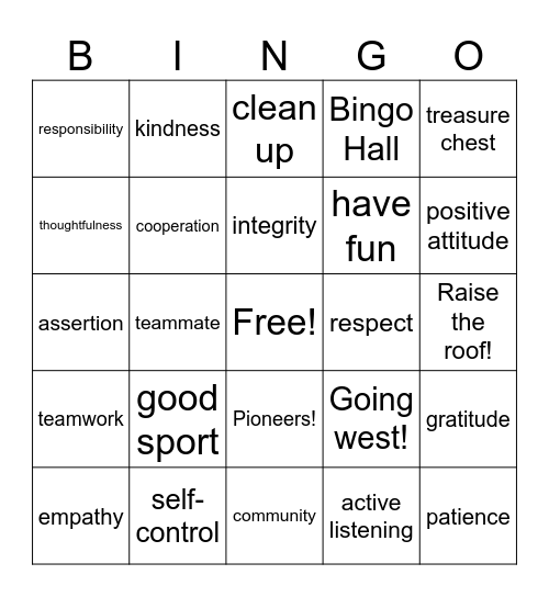 Bingo Fridays Bingo Card