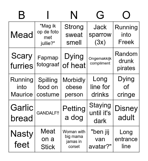 Elfia Arcen 2023 - Saturday Bingo Card