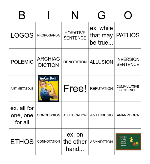 AP LANG BINGO Card