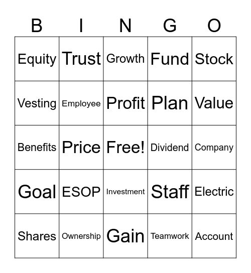 ESOP Bingo Card