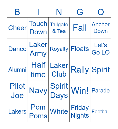 LOHS HOMECOMING Bingo Card