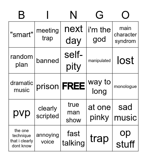 Minecraft Youtuber Bingo Card