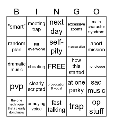 Minecraft Youtuber Bingo Card