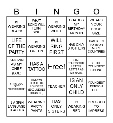 ICEBREAKER BINGO Card