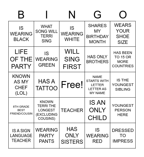 ICEBREAKER BINGO Card