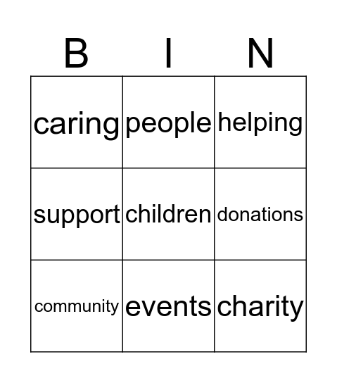 community project bingo Card