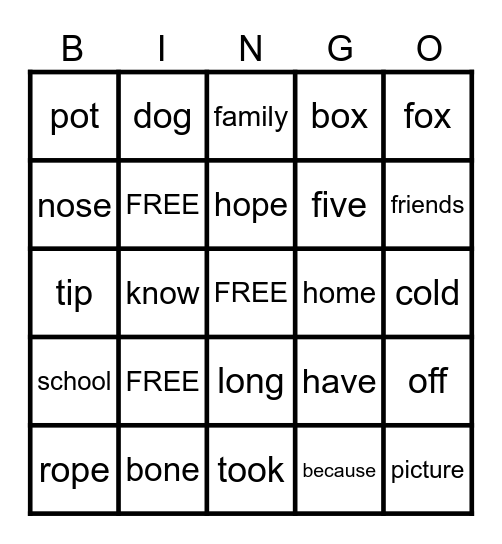 Yellow and Blue Week 1 Bingo Card