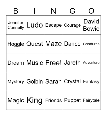 Labyrinth BINGO Card