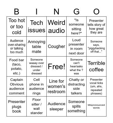 Conference Bingo Card