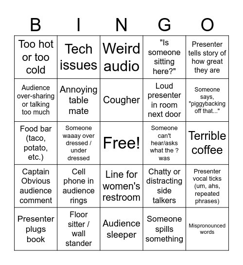 Conference Bingo Card