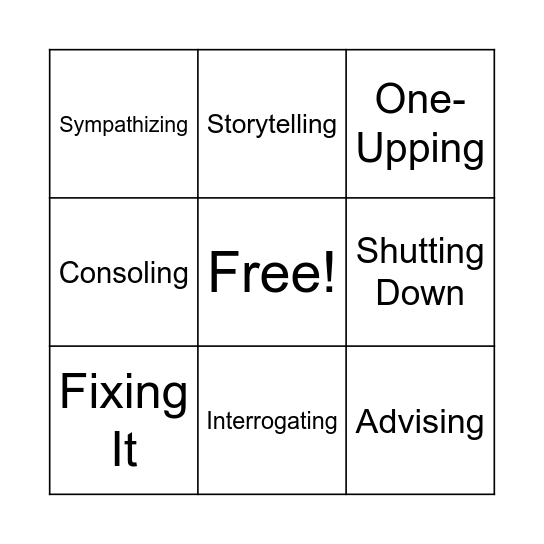 Empathy Bingo Card