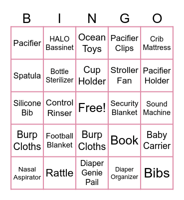 Baby Bingo Card