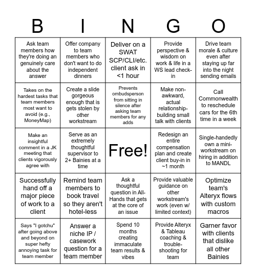 Jake Goodbye Bingo Card